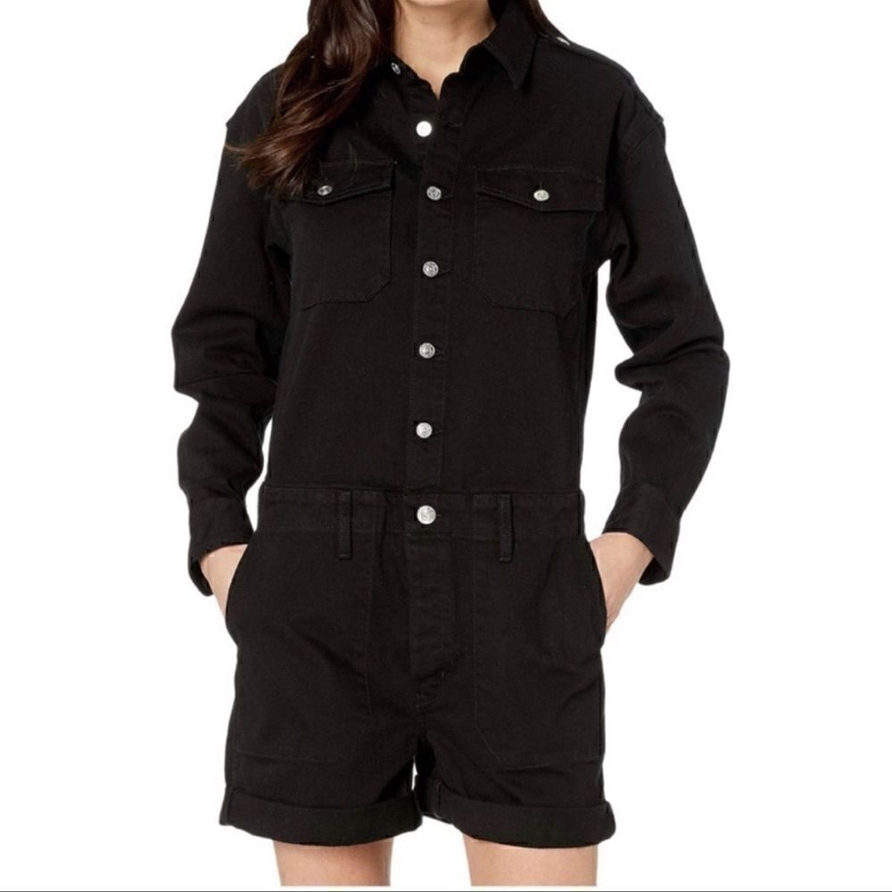 Current/Elliott Black Jean Romper. Size 1 (small).